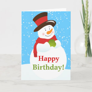 Snowman Winter Wonderland Birthday - Cartão de Sau
