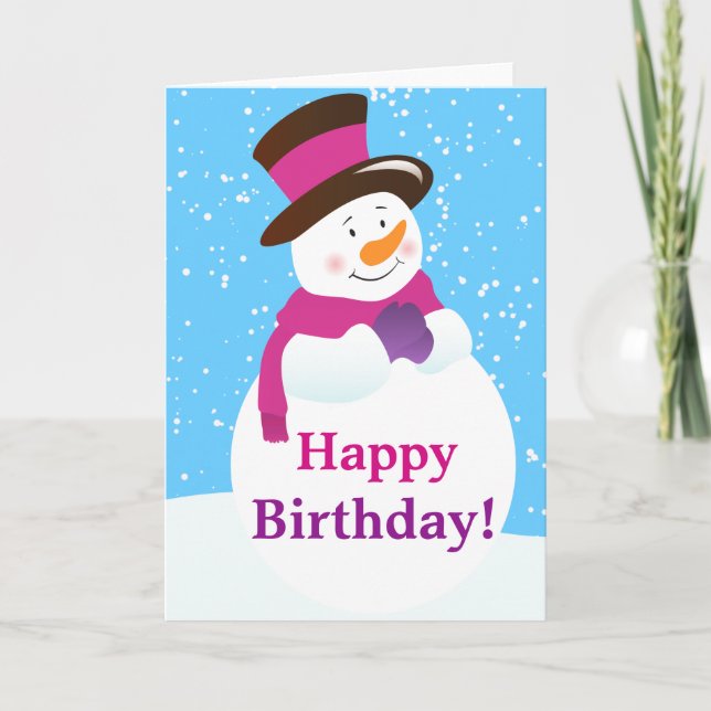 Snowman Winter Wonderland Birthday - Cartão de Sau (Frente)