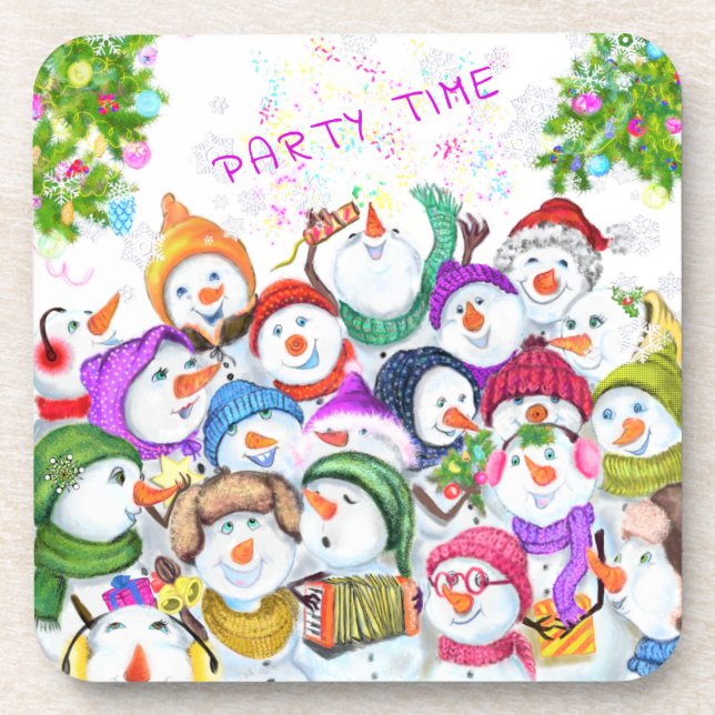 Snowmans Feliz Presente de Porta copos de Natal (Frente)