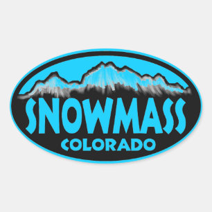 Snowmass Colorado, adesivos ovais azuis