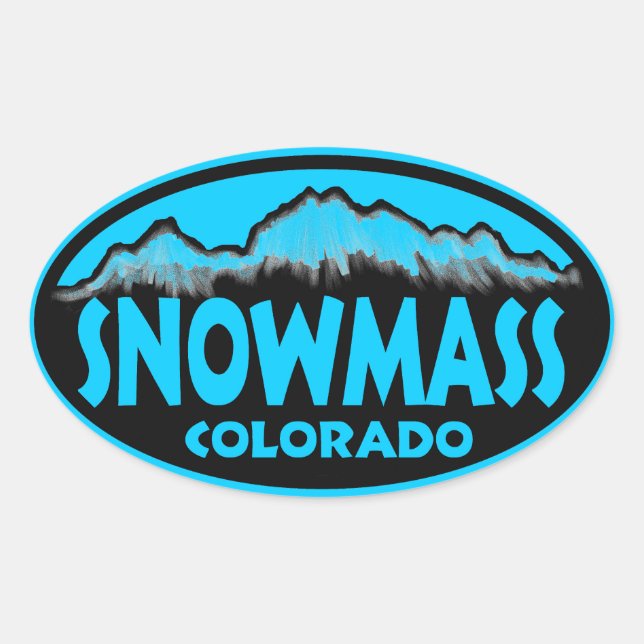 Snowmass Colorado, adesivos ovais azuis (Frente)