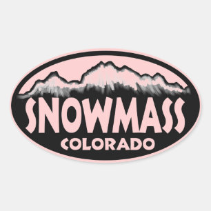 Snowmass Colorado, adesivos ovais cor-de-rosa