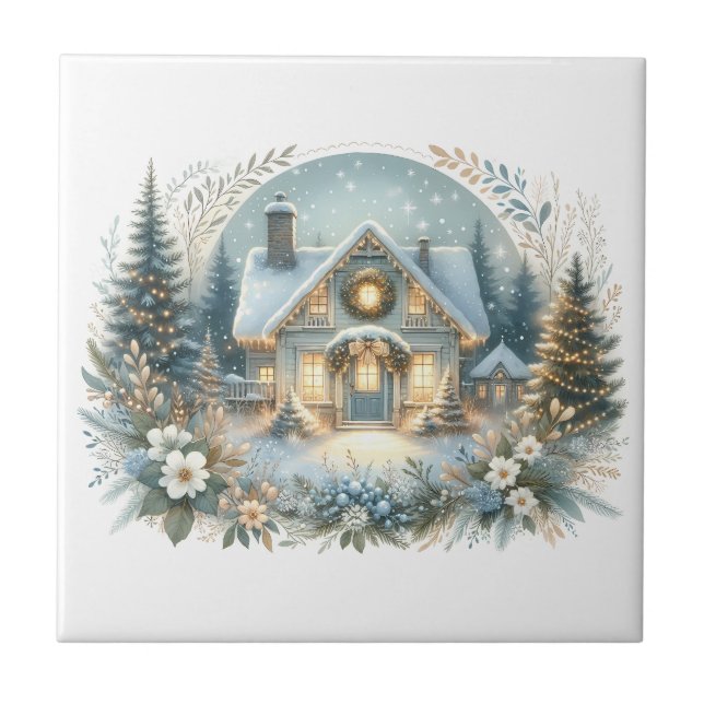 Snowy Cottage Glow Scene (Frente)