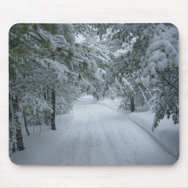 Snowy Country Lane Mousepad (Frente)