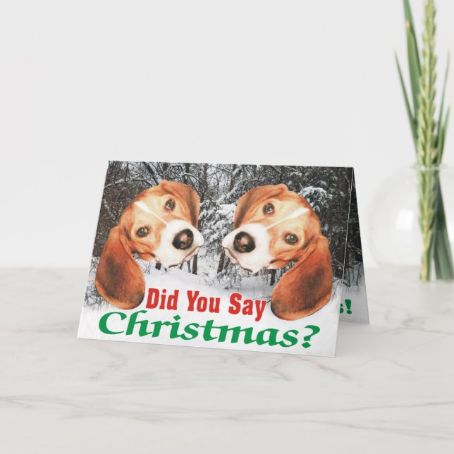 Snowy Disse Natal? Cartão de Natal Beagle (Frente)