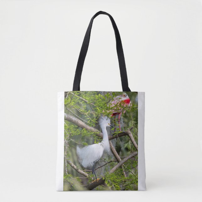 Snowy Egret e Roseate Spoonbill Tote Bag 2 (Frente)