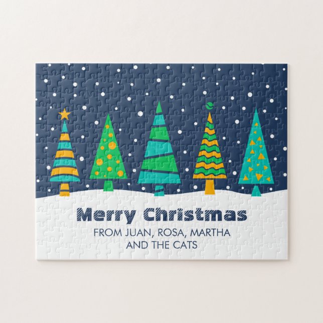 Snowy Fir Trees Jigsera Quebra-cabeça (Horizontal)