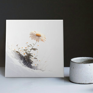 Snowy Mountain Daisy Blooming em Adversidade Cerâm