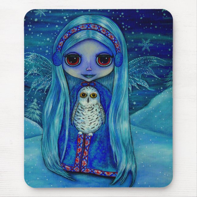 Snowy Owl Fairy Mousepad (Frente)