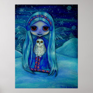 Snowy Owl Fairy Poster