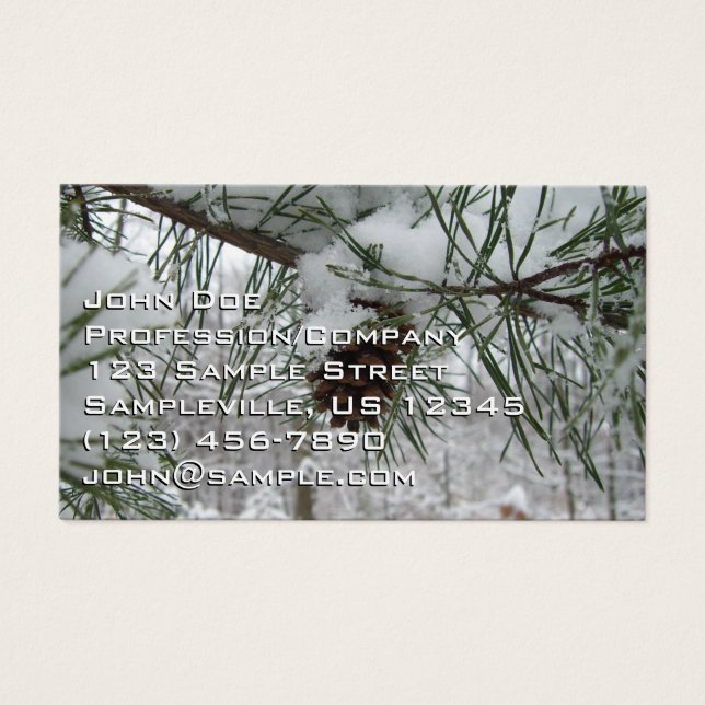 Snowy Pine Branch Winter Nature Fotografia (Frente)