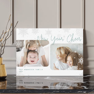 Snowy Script   2 Cartão de Férias do Feliz ano nov