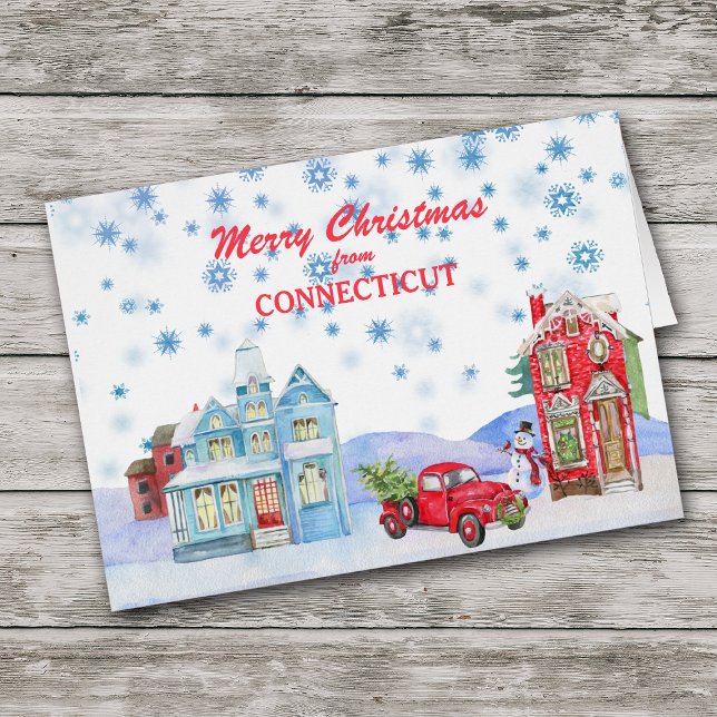 Snowy Village do Cartão de Natal de Connecticut (Criador carregado)