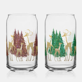 Snowy Winter Deer in Woded Forest