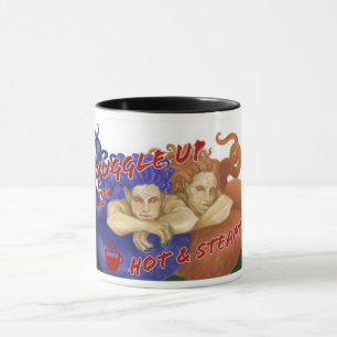 Snuggle do companheiro de Vori acima da caneca de
