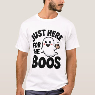 Só Aqui Para A Camiseta Ghost Engraçado Boos Cor