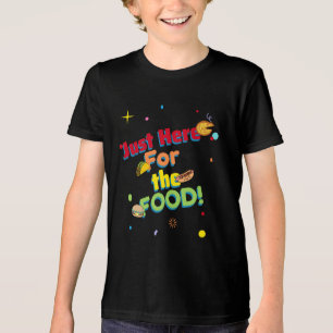 Só aqui pela COMIDA! Camiseta Humorística de Festa