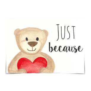 "Só Porque" Cartão De Água Abraço De Urso Grande