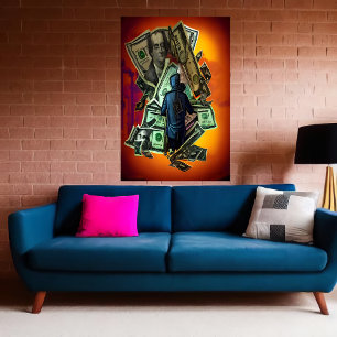 Só preciso de dinheiro. AI Art Poster