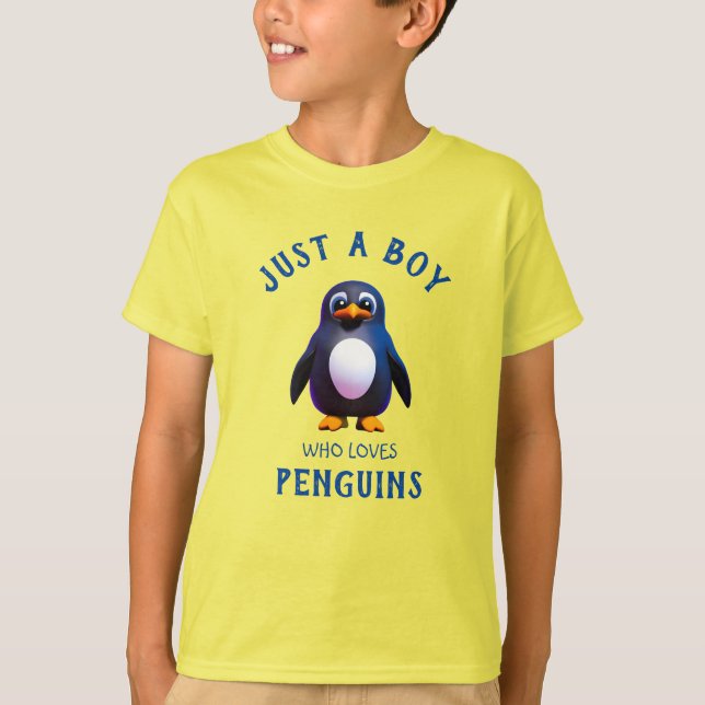 Só um garoto que ama camiseta pinguins (Frente)