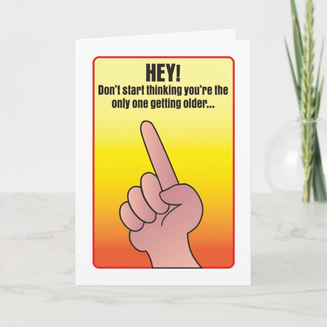 Só um que fica mais velho com cartão de aniversári (Frente)