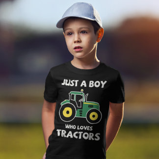 Só um rapaz que ama Fazendas de tratores, camiseta