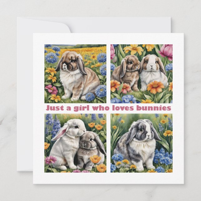 Só uma garota que ama cartão de coelhinhos (Frente)