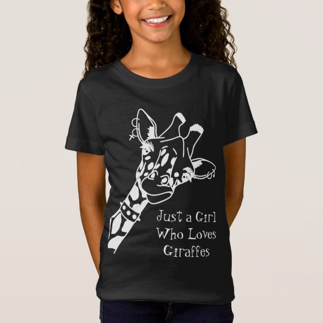 Só uma garota que ama girafas uma camiseta engraça (Frente)