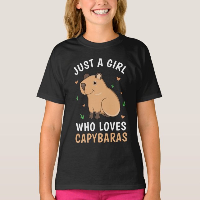 Só Uma Menina Que Ama Camiseta De Capybaras (Frente)