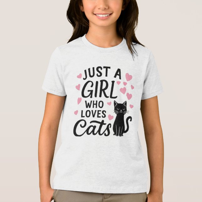 Só Uma Menina Que Ama Camiseta De Gatos (Frente)