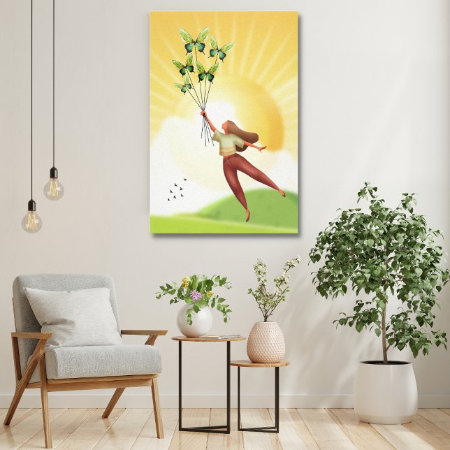 Soar | Girl with Butterflies Canvas Art (Criador carregado)