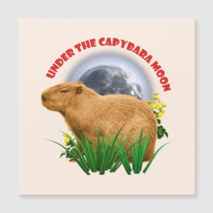 Sob a Lua do Capivara Camiseta Divertida de Capiva
