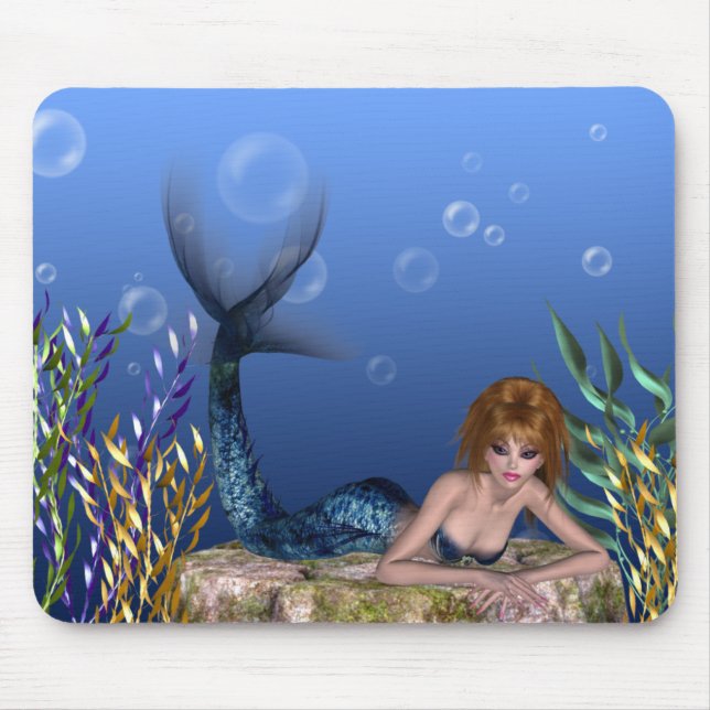 Sob a sereia Redheaded Mousepad do mar (Frente)