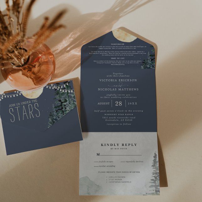 Sob As Estrelas | Tudo em um Convite de casamento (Criador carregado)