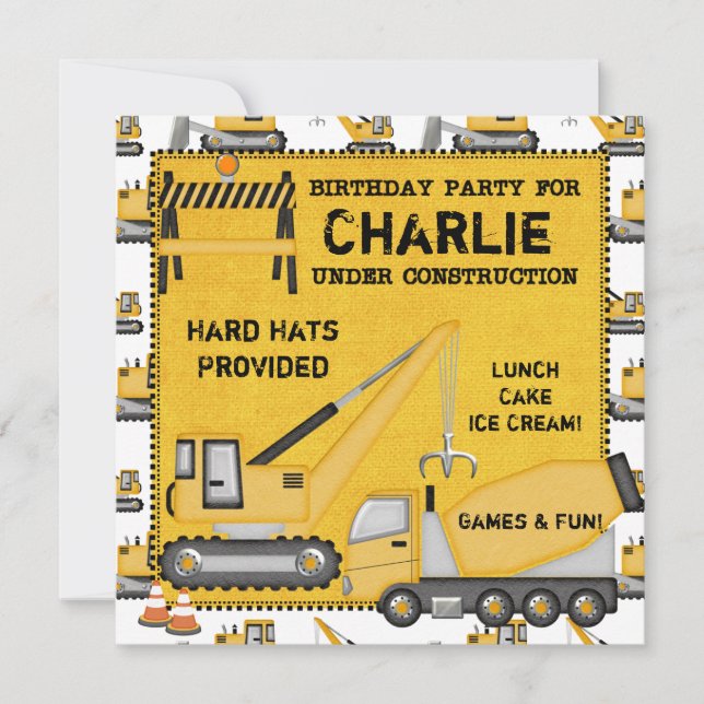 Sob convites feitos sob encomenda do aniversário (Frente)