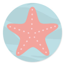 Sob o adesivo de estrelas-do-mar