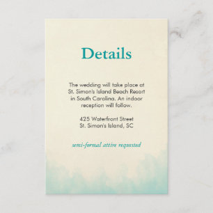 Sob o cartão de detalhes do mar