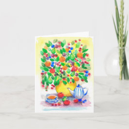 Sob o cartão de saudação da árvore de fruitberry