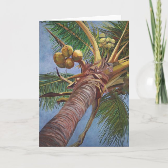 Sob o Cartão de Saudação de Árvore de Coco (Frente)
