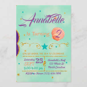 Sob O Convite De Aniversário Do Mar