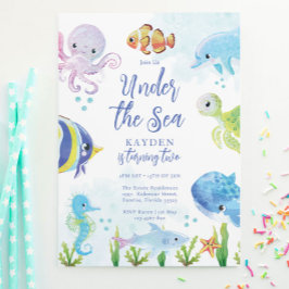 Sob o Convite de Aniversário do Mar