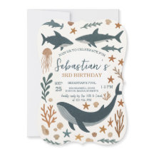 Sob o Convite de aniversário do mar