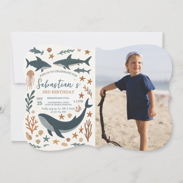 Sob o Convite de Fotografia de Festa de aniversári (Frente)