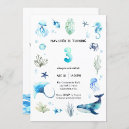 Sob o convite do Sea aniversário de 3 anos