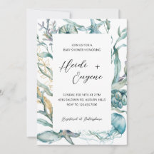 Sob o Convite para Chás de fraldas de águas-vivas