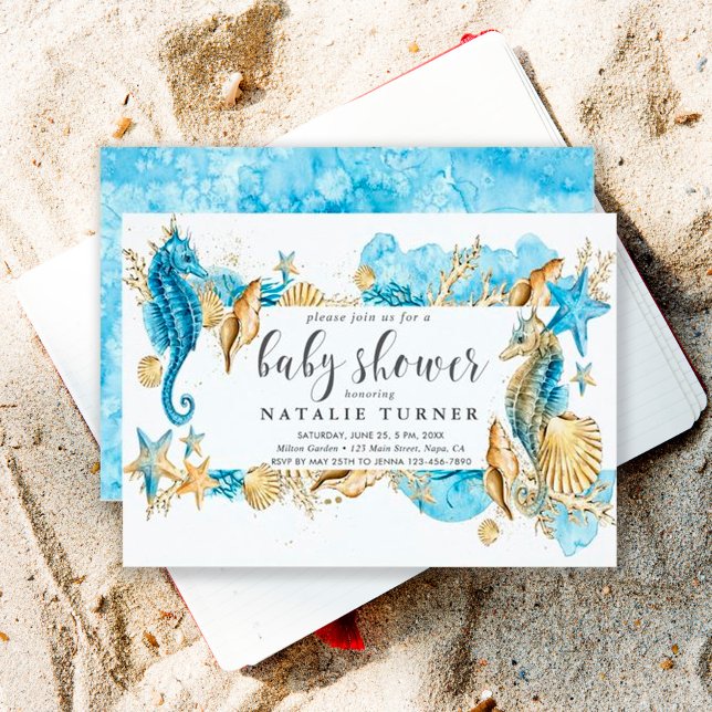 Sob o Convite para Chás de fraldas Marítimos (Criador carregado)