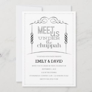 Sob o convite para o casamento judaico de Chuppah