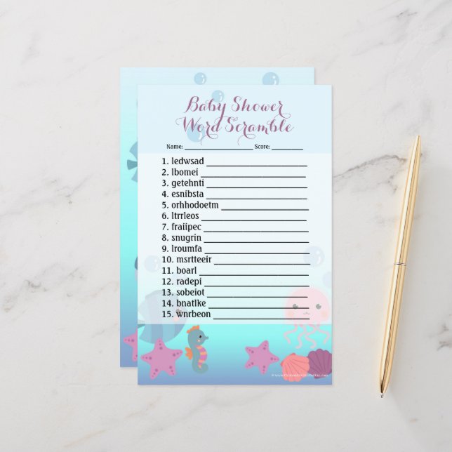 Sob o jogo de Chá de fraldas de Sea Girl (Frente/Verso In Situ)