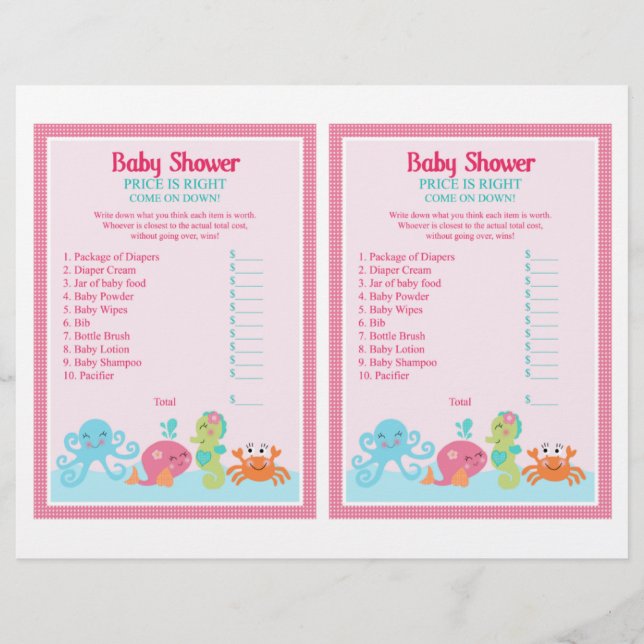 Sob o Jogo "Preço é Certo" da Baleia Rosa/Mar (Frente)