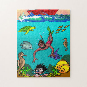 Sob o Mar, 11" x 14", 252 peças de Quebra-cabeça